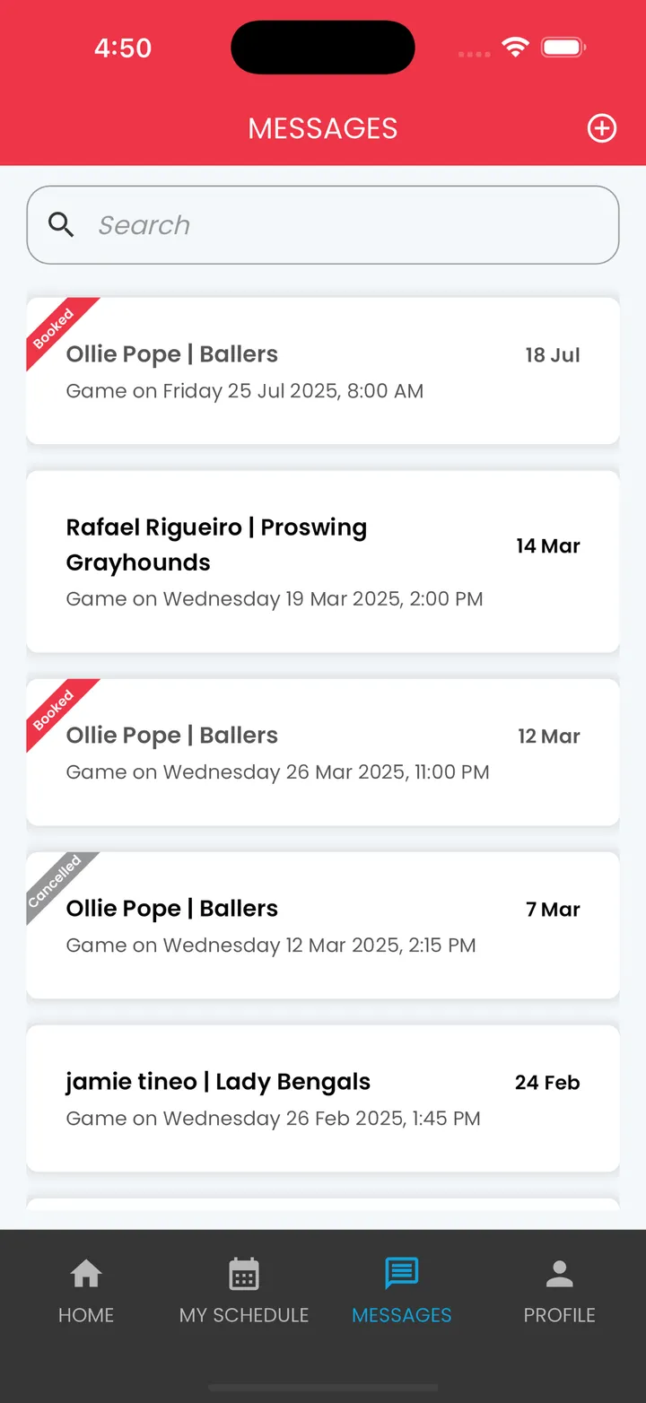 Your conversations, with Booked and Cancelled at a glance